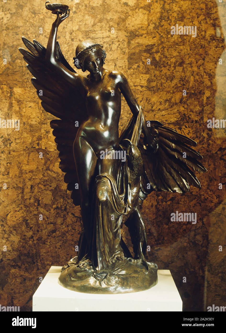 Hebe and the Eagle of Jupiter, modeled c. 1852 (cast c. 1860/80), François Rude, French, 1784-1855, France, Bronze, 78.7 × 52.4 cm (31 × 20 5/8 in Stock Photo