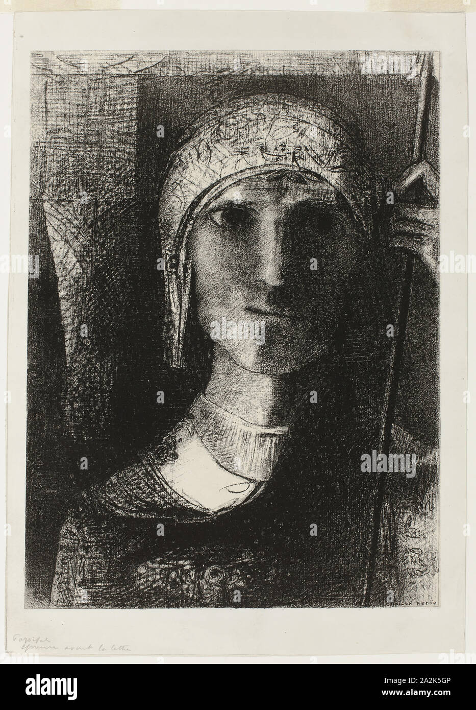 Parsifal, 1891, Odilon Redon, French, 1840-1916, France, Transfer lithograph on mounted ivory China paper, 322 × 240 mm Stock Photo