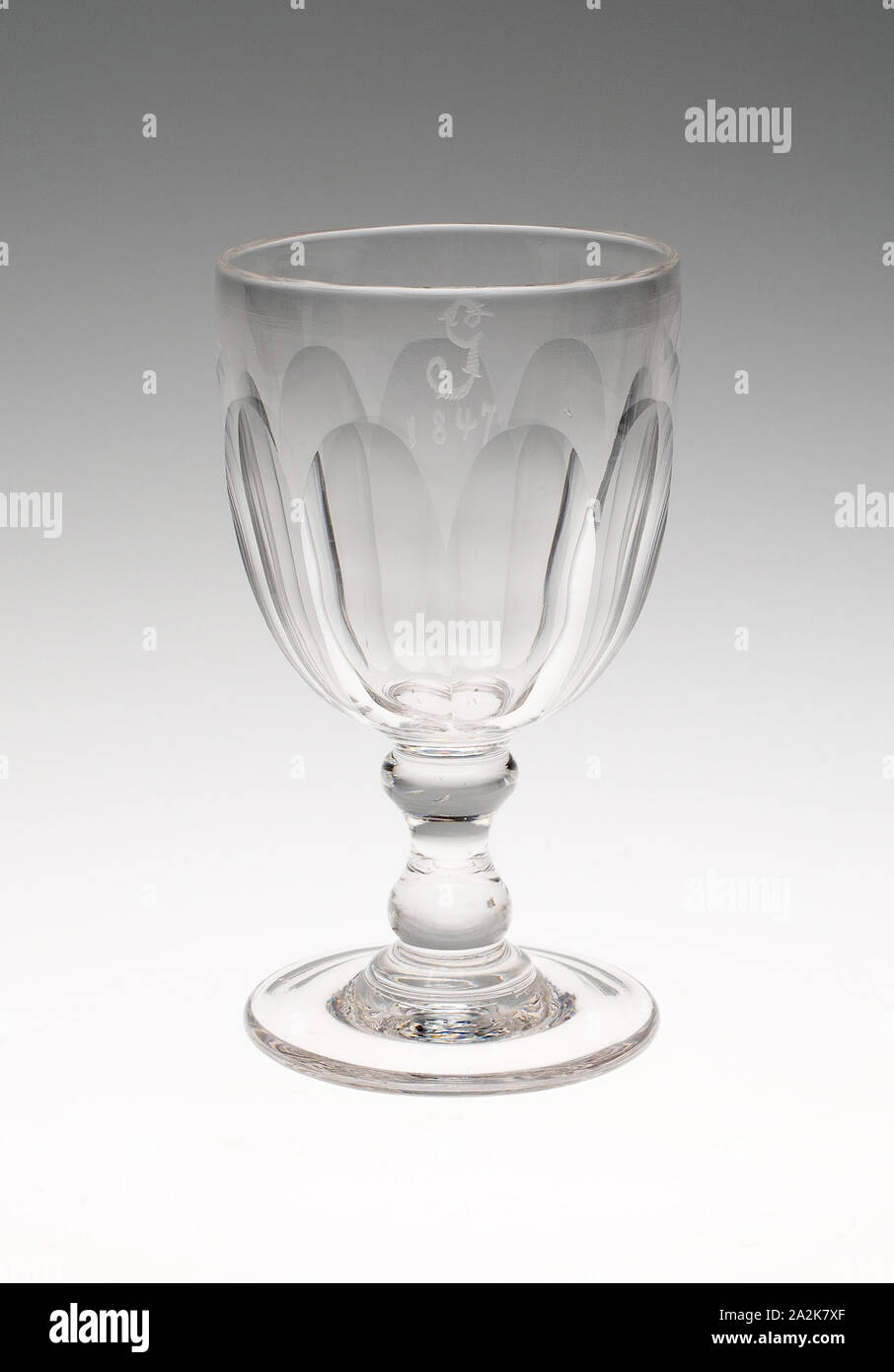 Goblet, 1847, England, Glass, H. 16.4 cm (6 7/16 in Stock Photo