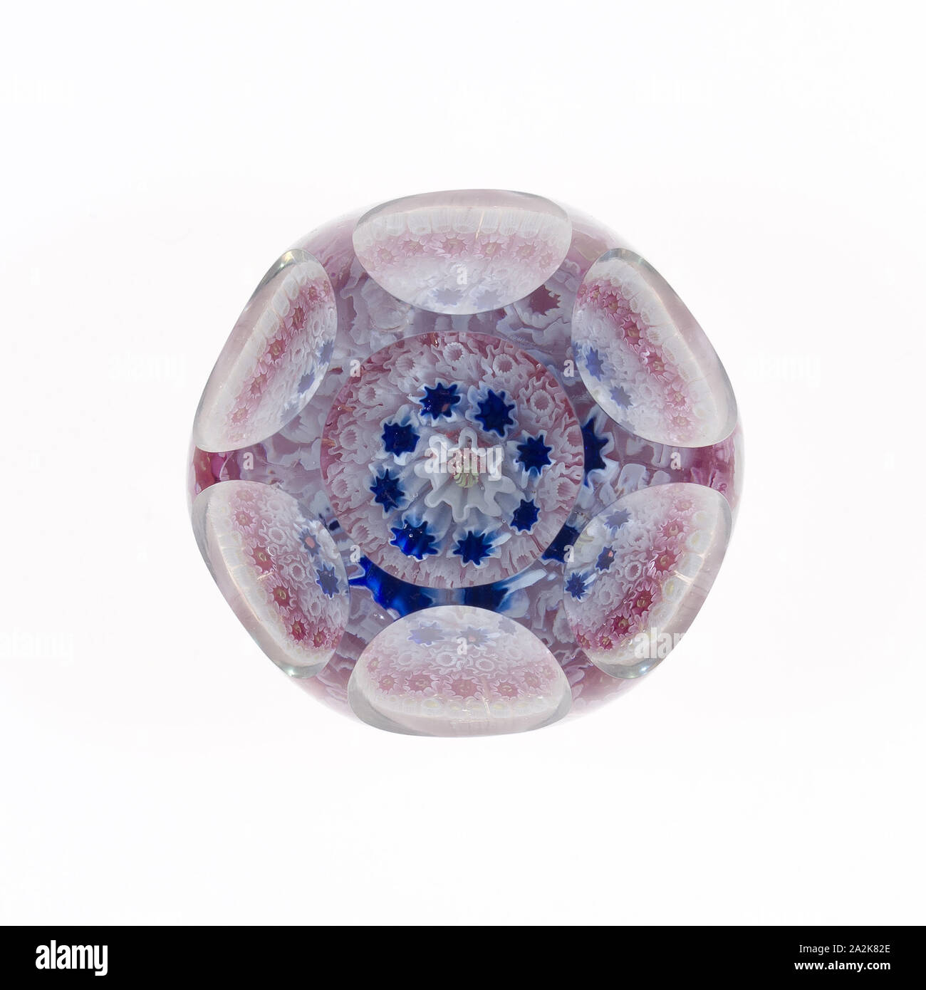 Paperweight, c. 1848–49, George Bacchus & Sons, English, founded 1840, Birmingham, Glass, Diam. 7.3 cm (2 7/8 in Stock Photo