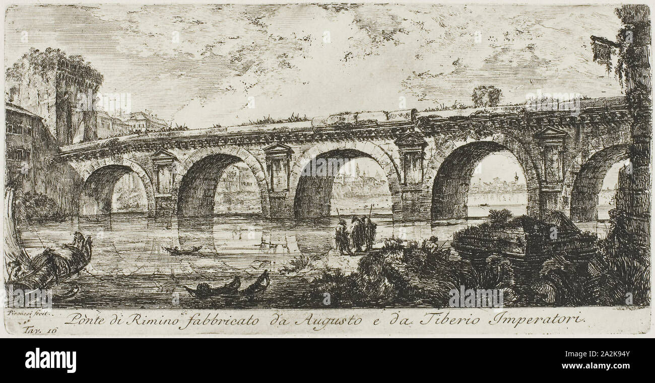 Plate 16: The Bridge at Rimini built by the Emperors Augustus and Tiberius  (Ponte di Rimino fabbricato da Augusto e da Tiberio Stock Photo - Alamy
