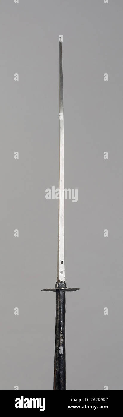 Ahlspiess, 1480/1500, German or Austrian, Austria, Steel and wood (oak),  Blade with Socket L. 83.8 cm (33 in Stock Photo - Alamy