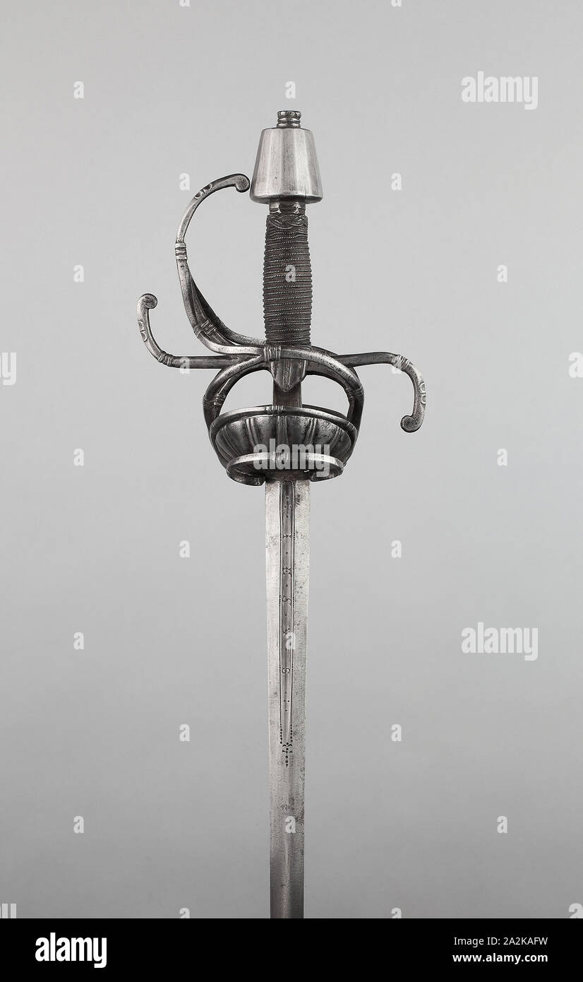 Rapier, c. 1620/30, Southern European, Europe, southern, Steel, Overall L. 125.7 cm (49 1/2 in Stock Photo