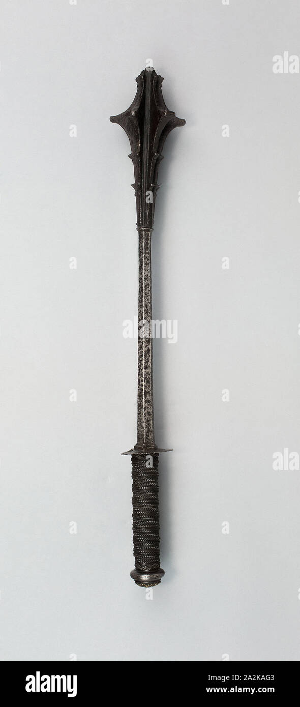 Mace, 1470/1500, German, Germany, Iron and brass, L. 50.8 cm (20 in Stock Photo
