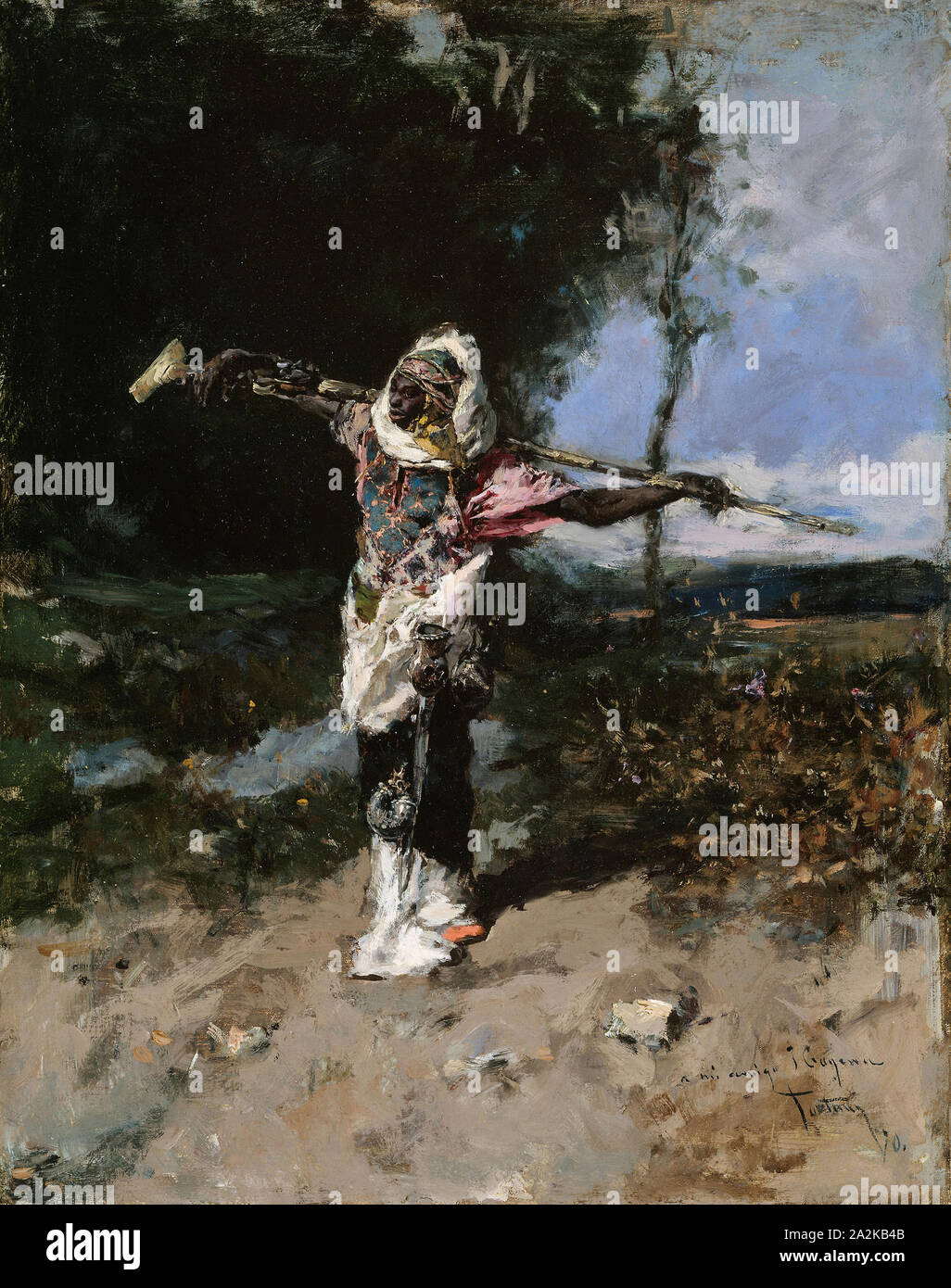 African Chief, 1870, Mariano Fortuny y Marsal, Spanish, 1838-1874, Spain, Oil on canvas, 41 x 32.9 cm (16 1/8 x 12 15/16 in Stock Photo