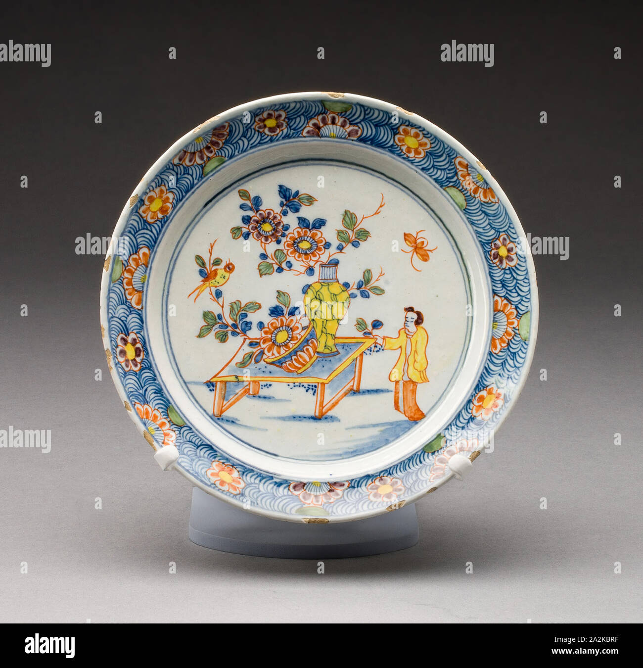 Dish, Early 18th century, Netherlands, Delft, Delft, Tin-glazed earthenware (Delftware), Diam. 16.3 cm (6 3/8 in Stock Photo