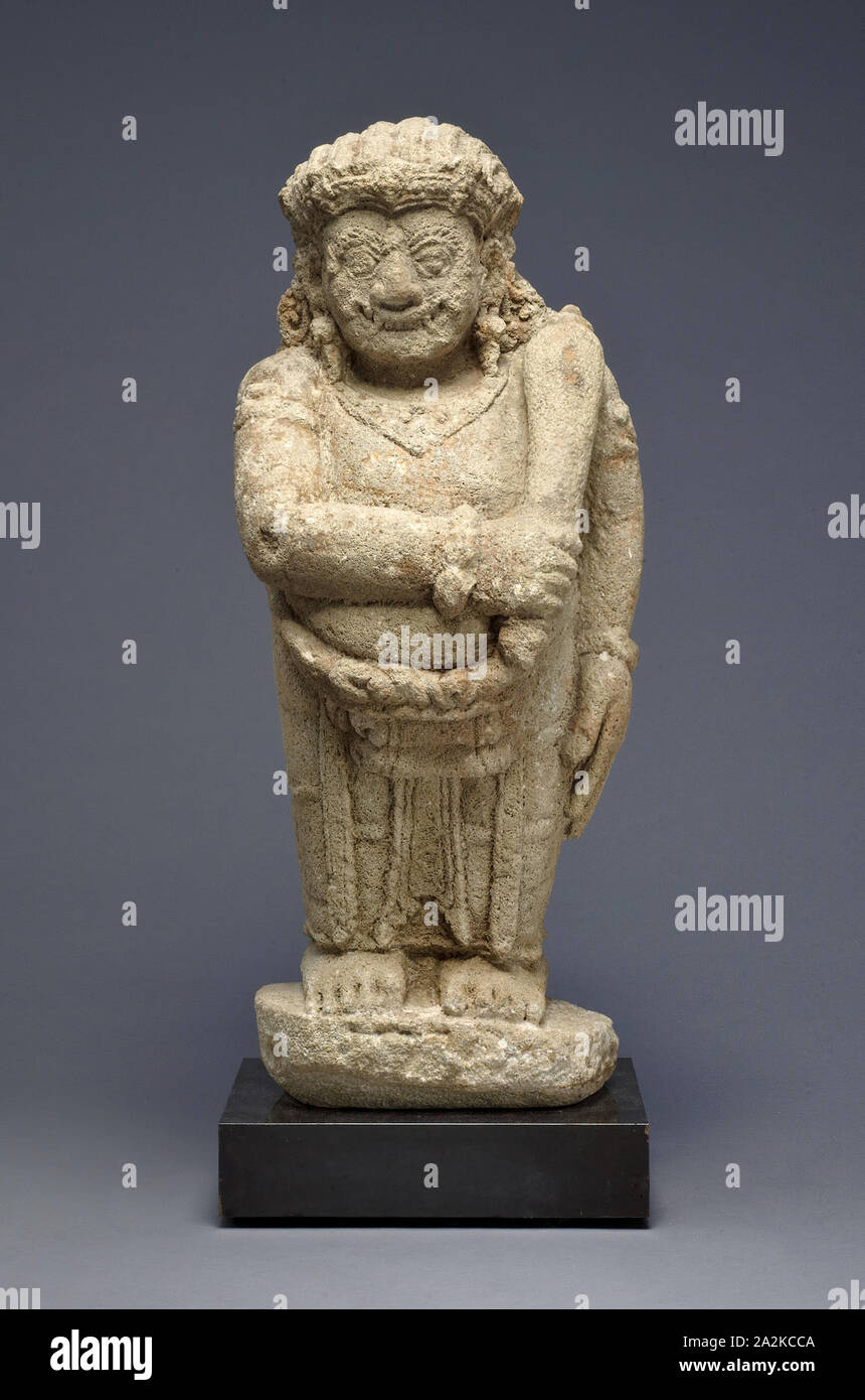 Guardian Figure (Dvarapala), c. 15th century, Indonesia, Eastern Java, Eastern Java, Andesite, 82.6 × 35.6 × 36.0 cm (32 1/2 × 14 × 14 1/4 in Stock Photo