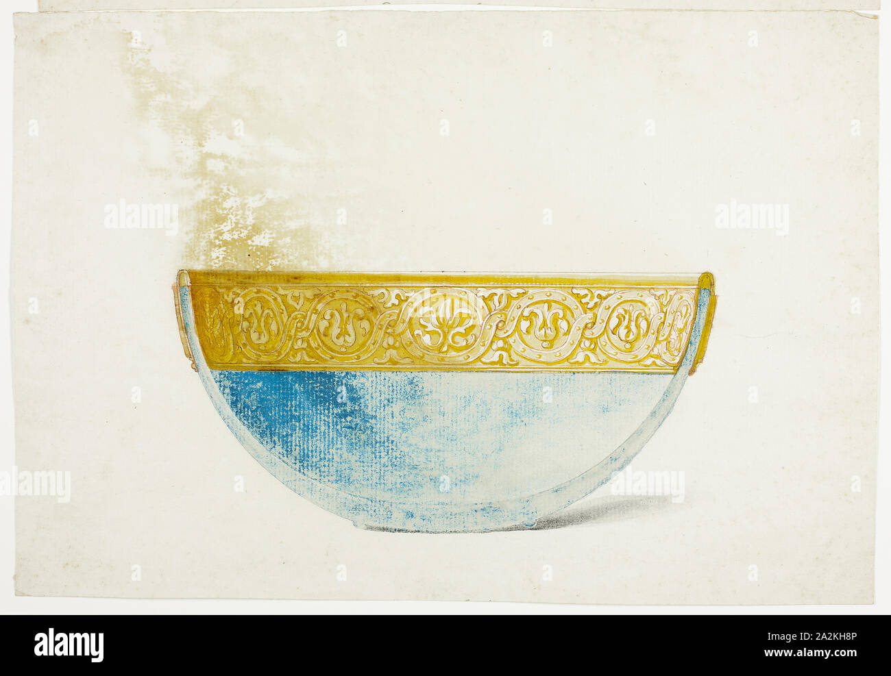 Decorative Bowl, n.d., Giuseppe Grisoni, Italian, born Flanders, 1699-1769, Flanders, Gouache, over traces of black chalk, on ivory laid paper, 229 × 335 mm Stock Photo