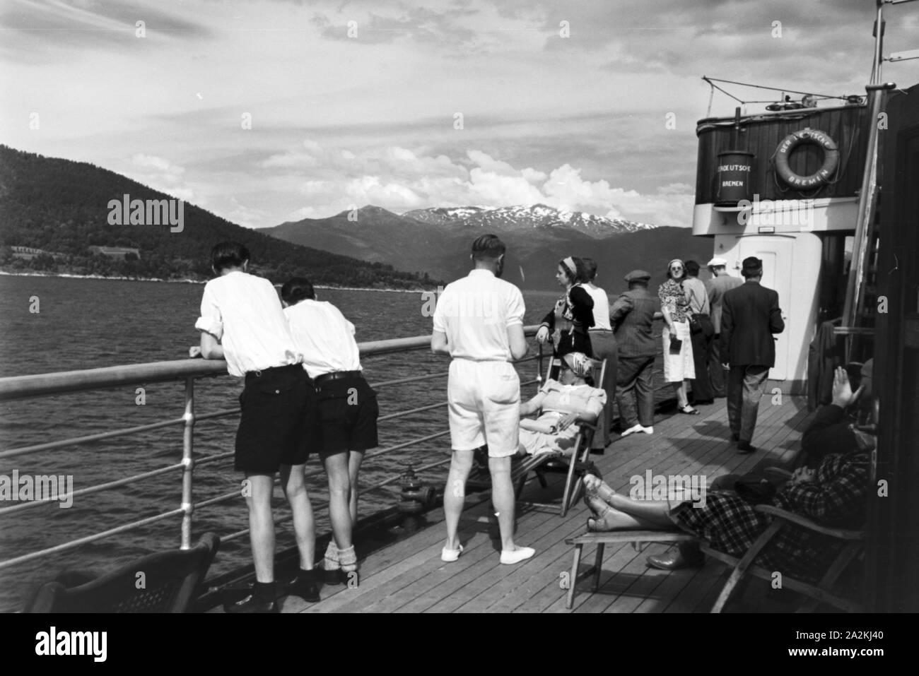 Eine Kreuzfahrt nach Norwegen; Deutsches Reich 1930er Jahre. A cruise