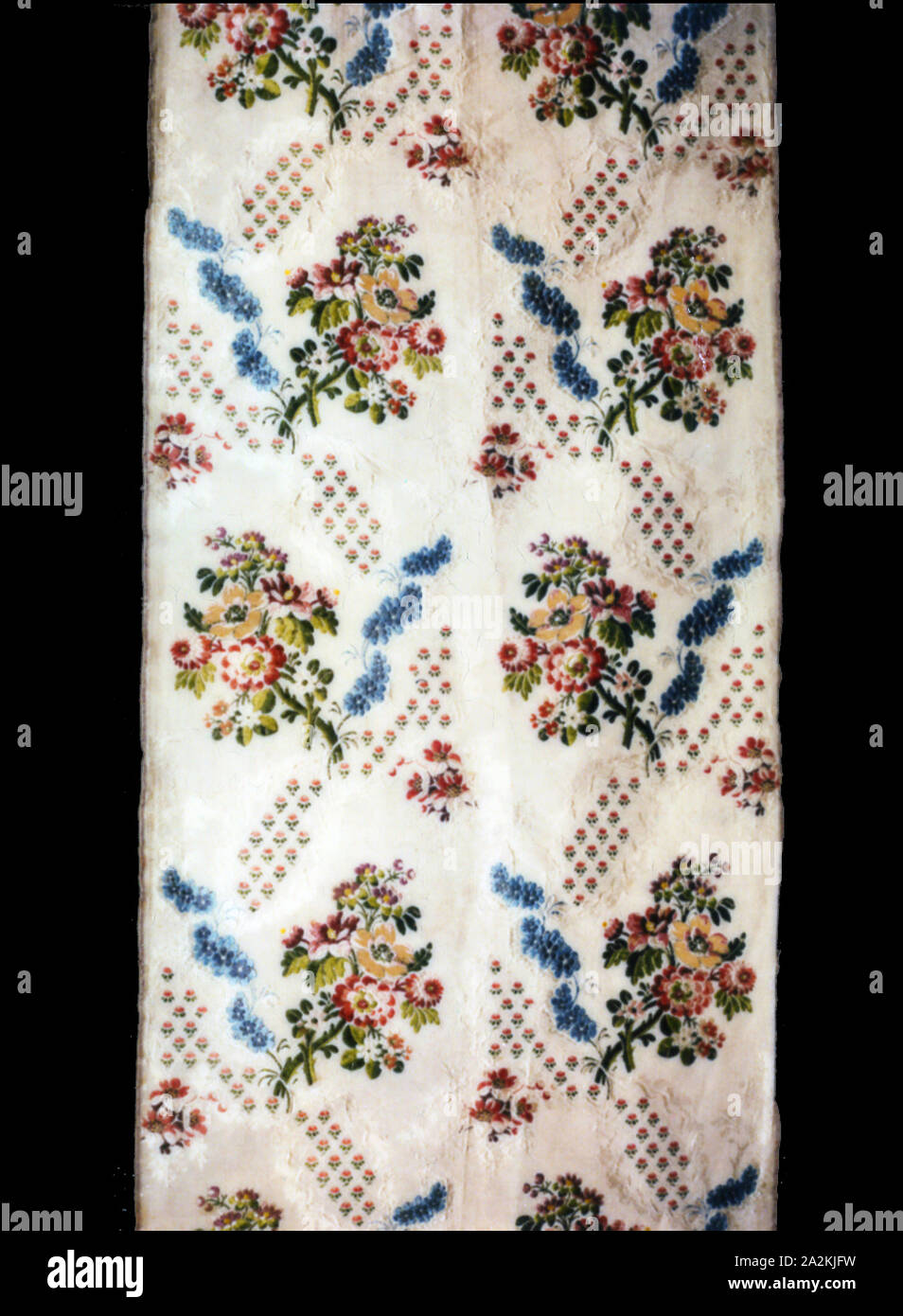 Panel, 1750/75, Germany or Netherlands, Germany, Silk, plain weave with supplementary patterning and brocading wefts, 181.7 x 48.2 cm (71 1/2 x 19 in Stock Photo