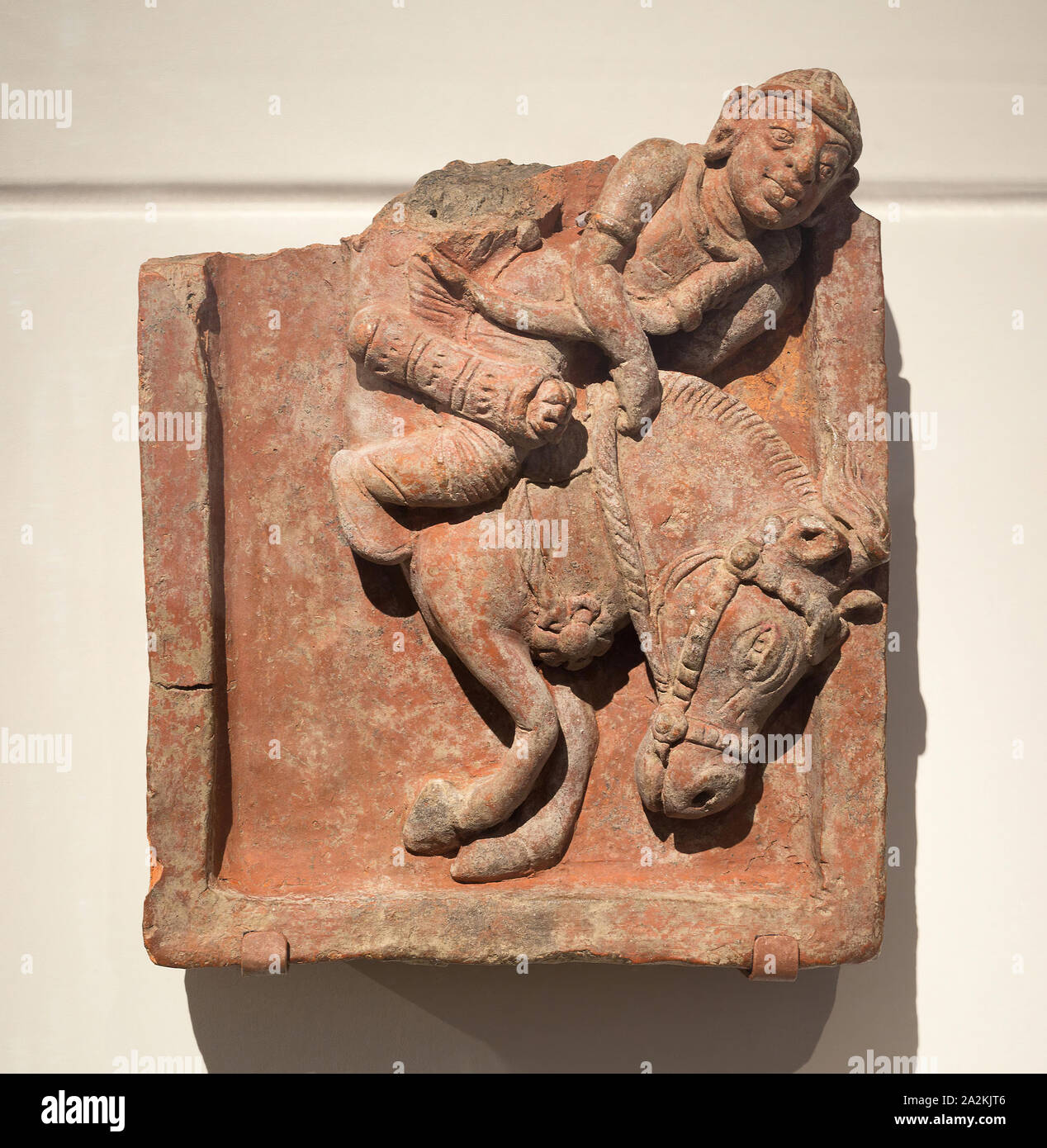 Plaque with Galloping Horse and Rider, Gupta period, 4th/5th century