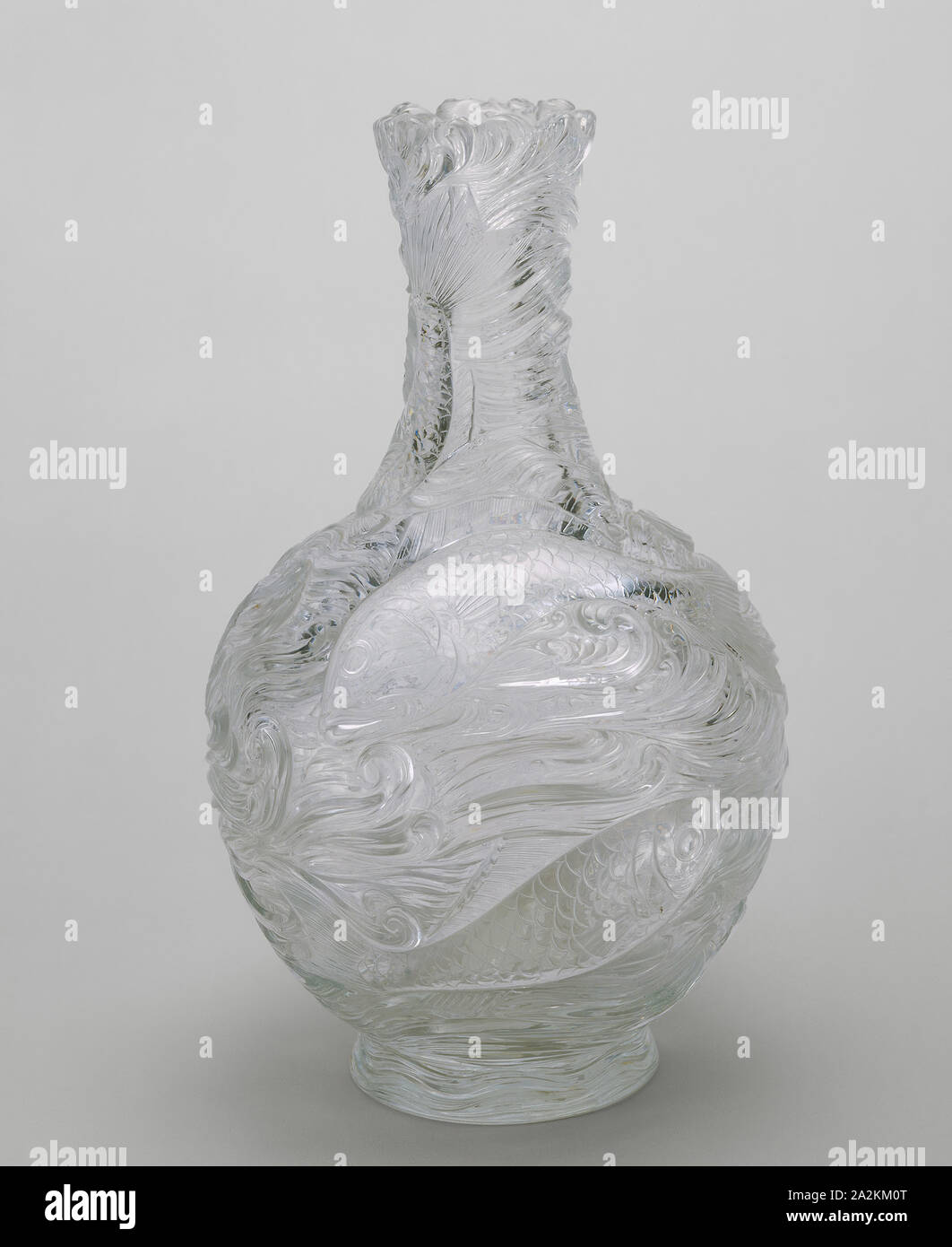 Rock Crystal Vase, 1889, Thomas Webb & Sons, Stourbridge, England, founded 1837, Stourbridge, Glass, H. 30.5 cm (12 in Stock Photo