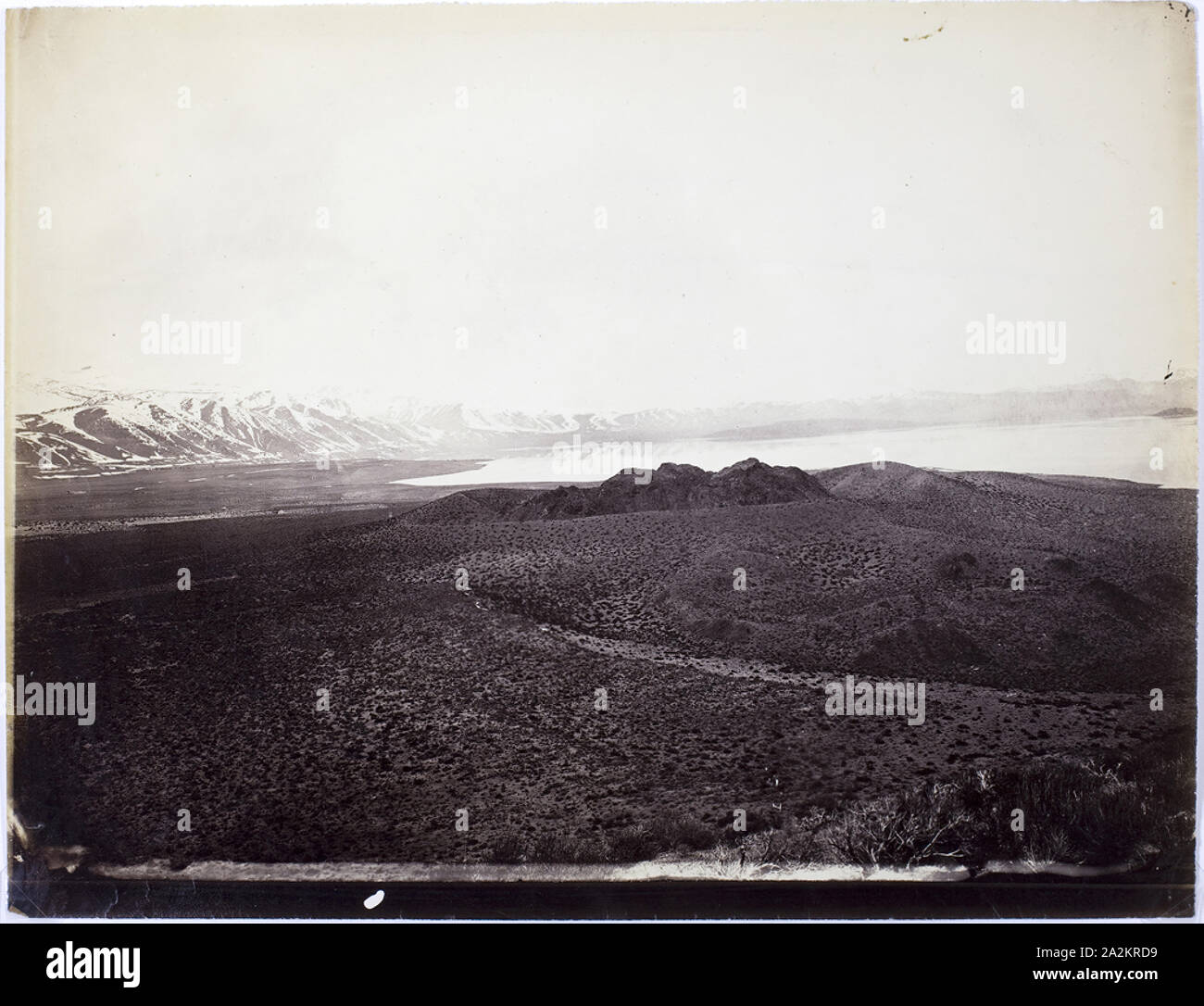 Mono Lake, Volcano, 13,000 Feet, 1868, Timothy O’Sullivan, American, born Ireland, 1840–1882, United States, Albumen print, 22 x 29 cm (image/paper Stock Photo