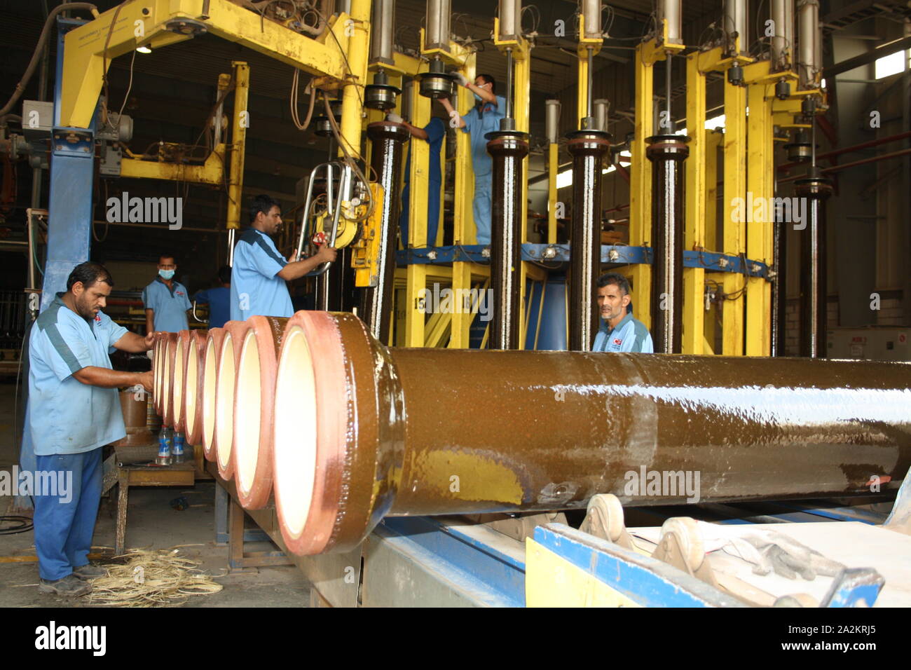PVC ceramic water pipes plant Stock Photo