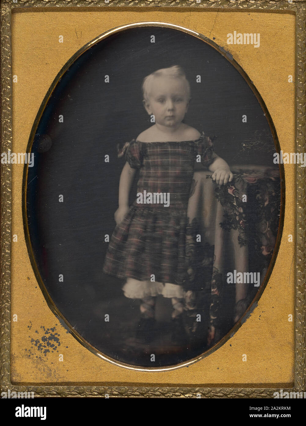 Untitled (Portrait of a Child), 1839/60, Mathew B. Brady, American, 1823–1896, United States, Daguerreotype, 10.8 x 8.3 cm (plate), 11.8 x 9.2 x 1.5 cm (case Stock Photo