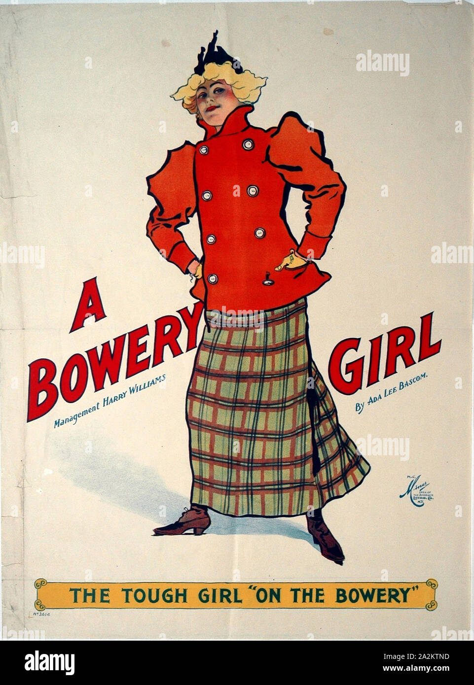 A Bowery Girl, c. 1895, Unknown Artist, printed by H.C. Miner, president of Springer Litho. Co., United States, Color lithograph on cream wove paper, 715 x 530 mm Stock Photo