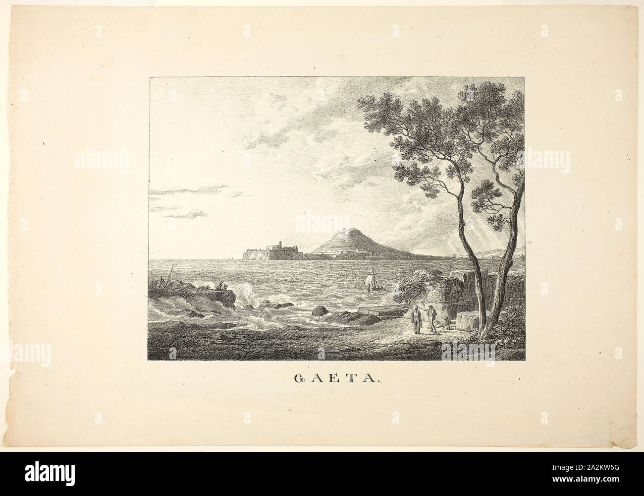 Gaeta, 1807, Simon Petrus Klotz, German, 1776-1824, Germany, Lithograph on wove paper, 340 x 482 mm Stock Photo