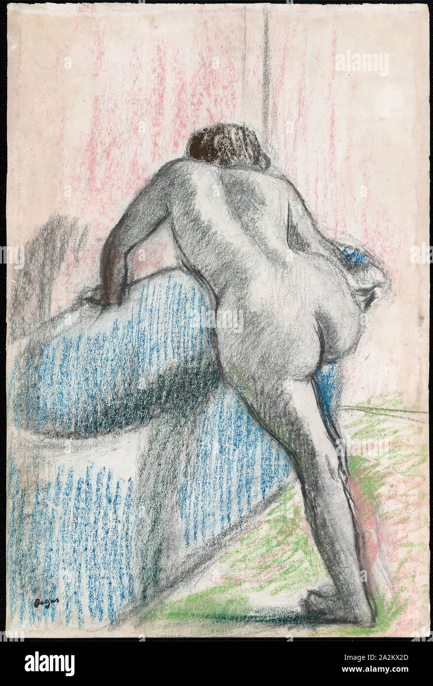 The Bath, 1892/95, Edgar Degas, French, 1834-1917, France, Pastel and charcoal on off-white wove paper, 485 × 324 mm Stock Photo