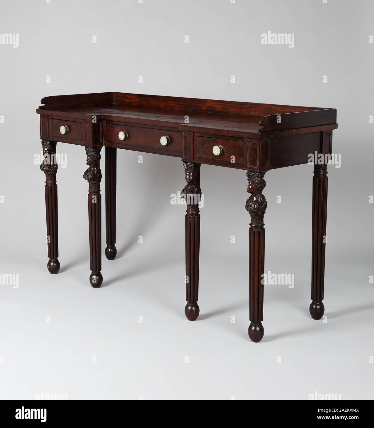 Sideboard, c. 1820, Attributed to Edward Priestley, American, 1778–1837, Baltimore, Baltimore, Mahogany, 114.3 × 186.7 × 64.8 cm (45 × 73 1/2 × 25 1/2 in Stock Photo