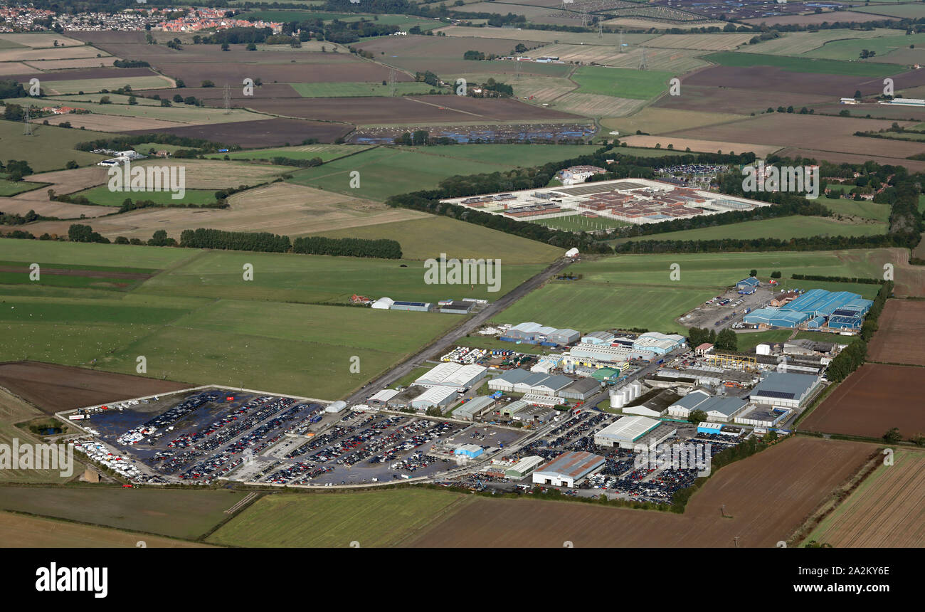 aerial view of Full Sutton Industrial Estate, Full Sutton village