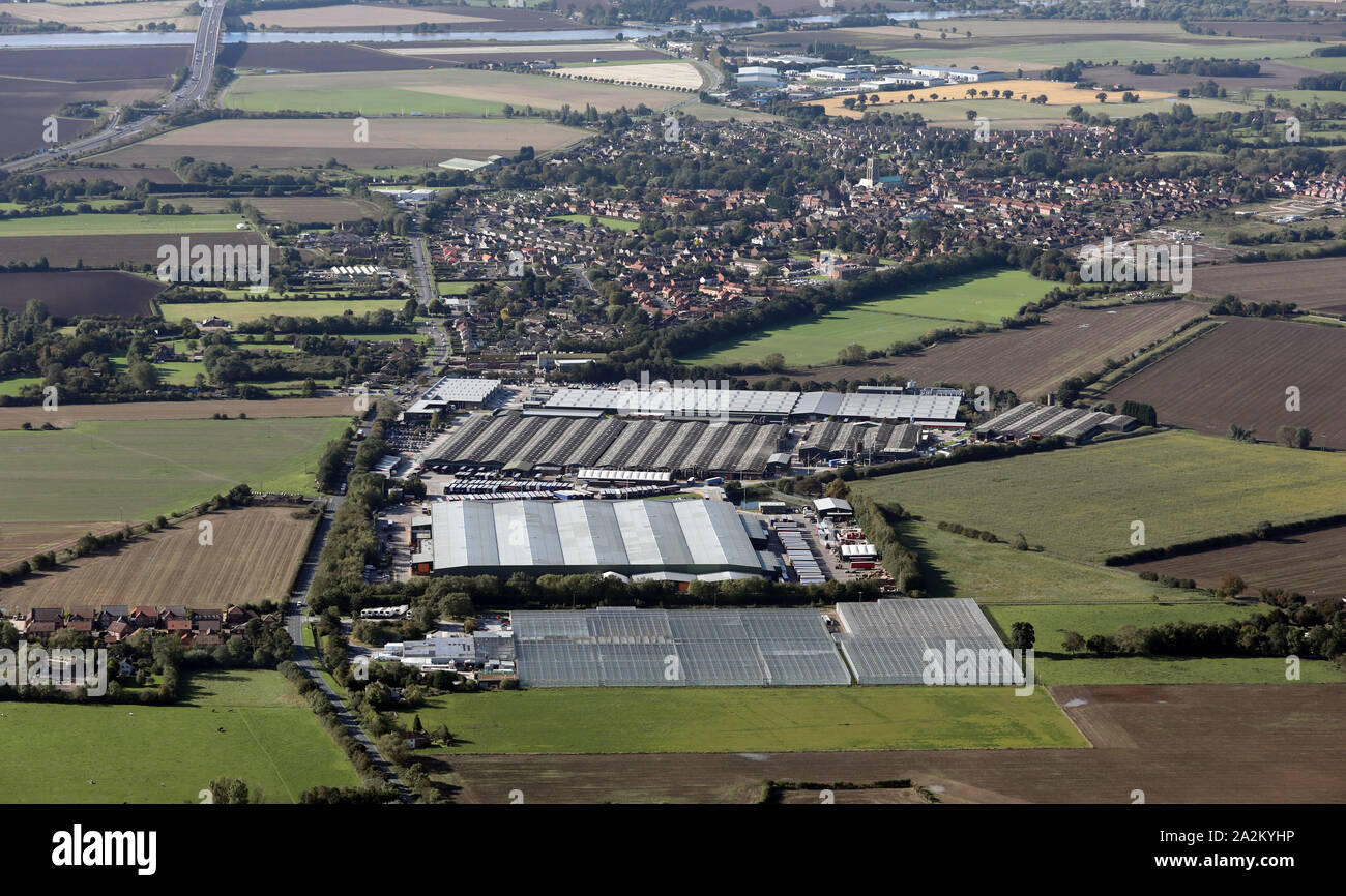 aerial view of light industry at Howden, East Yorkshire, UK Stock Photo