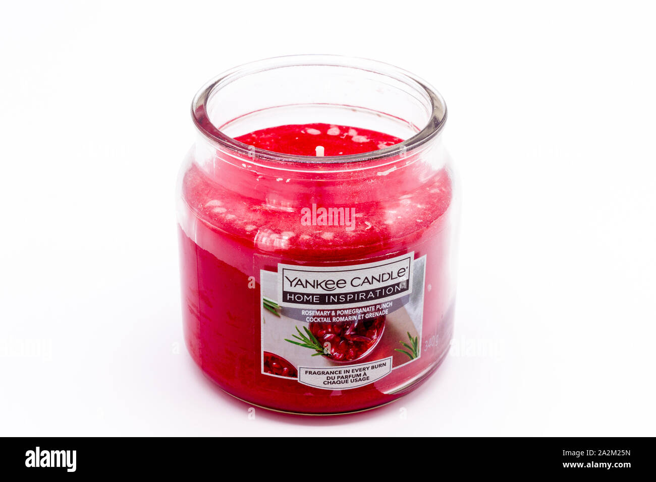 Yankee Candle 'Rosemary & Pomegranate Punch' scented candle. Stock Photo