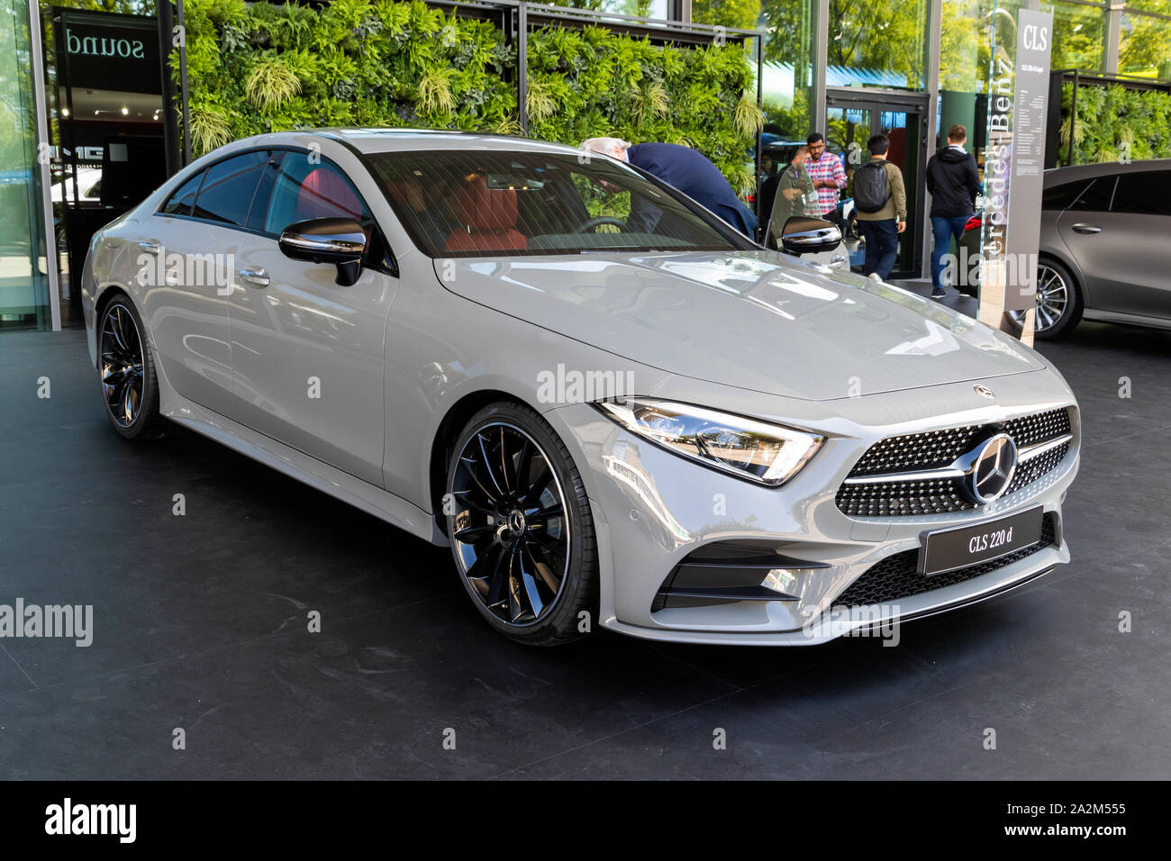 FRANKFURT, GERMANY - SEP 10, 2019: New 2020 Mercedes Benz CLS 220 d Coupe car showcased at the Frankfurt IAA Motor Show 2019. Stock Photo