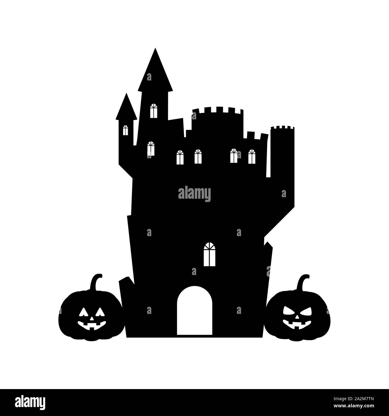 halloween dark haunted mansion building Stock Vector