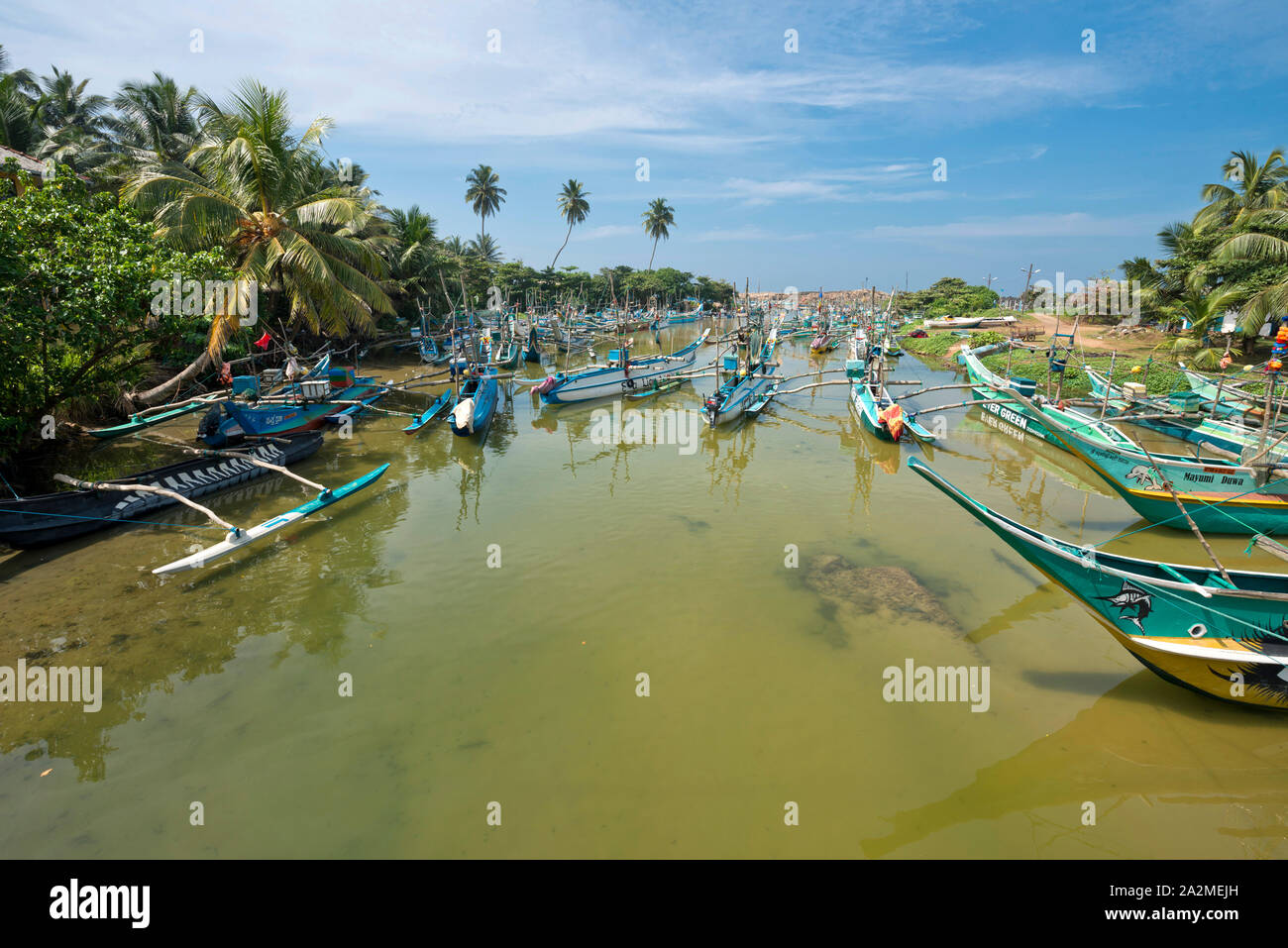 Sri Lanka, Southern Province, Sud du Sri Lanka, Süd Sri Lanka, South Sri Lanka, Dodanduwa, bateau de pêche Fischerboot, fischer boat Stock Photo