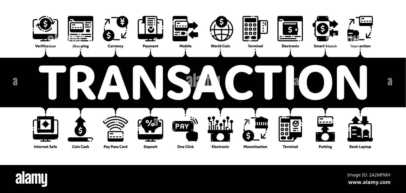 Online Transactions Minimal Infographic Banner Vector Stock Vector