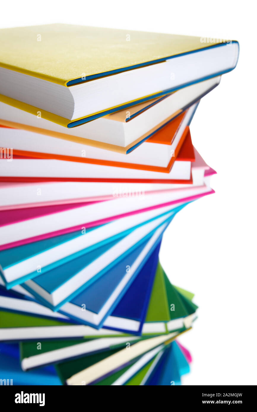 Macro of spiral stack of books Stock Photo - Alamy