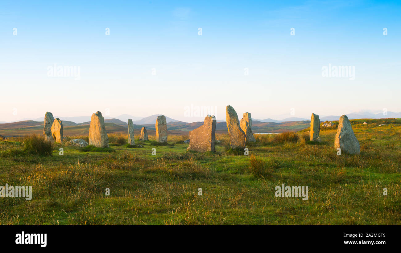 Castlerigg Stone Circle at sunrise. Situated close to Keswick in the Lake District National Park, Cumbria. UK Stock Photo