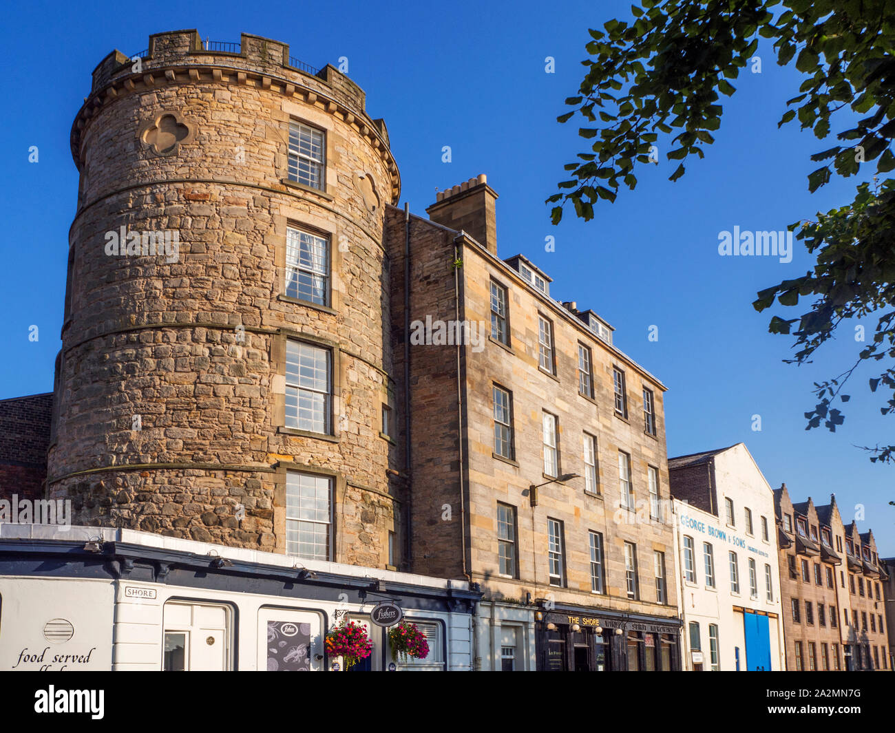 The Signal Tower or Mylnes Mill on The Shore at Leith City of Edinburgh Scotland Stock Photo