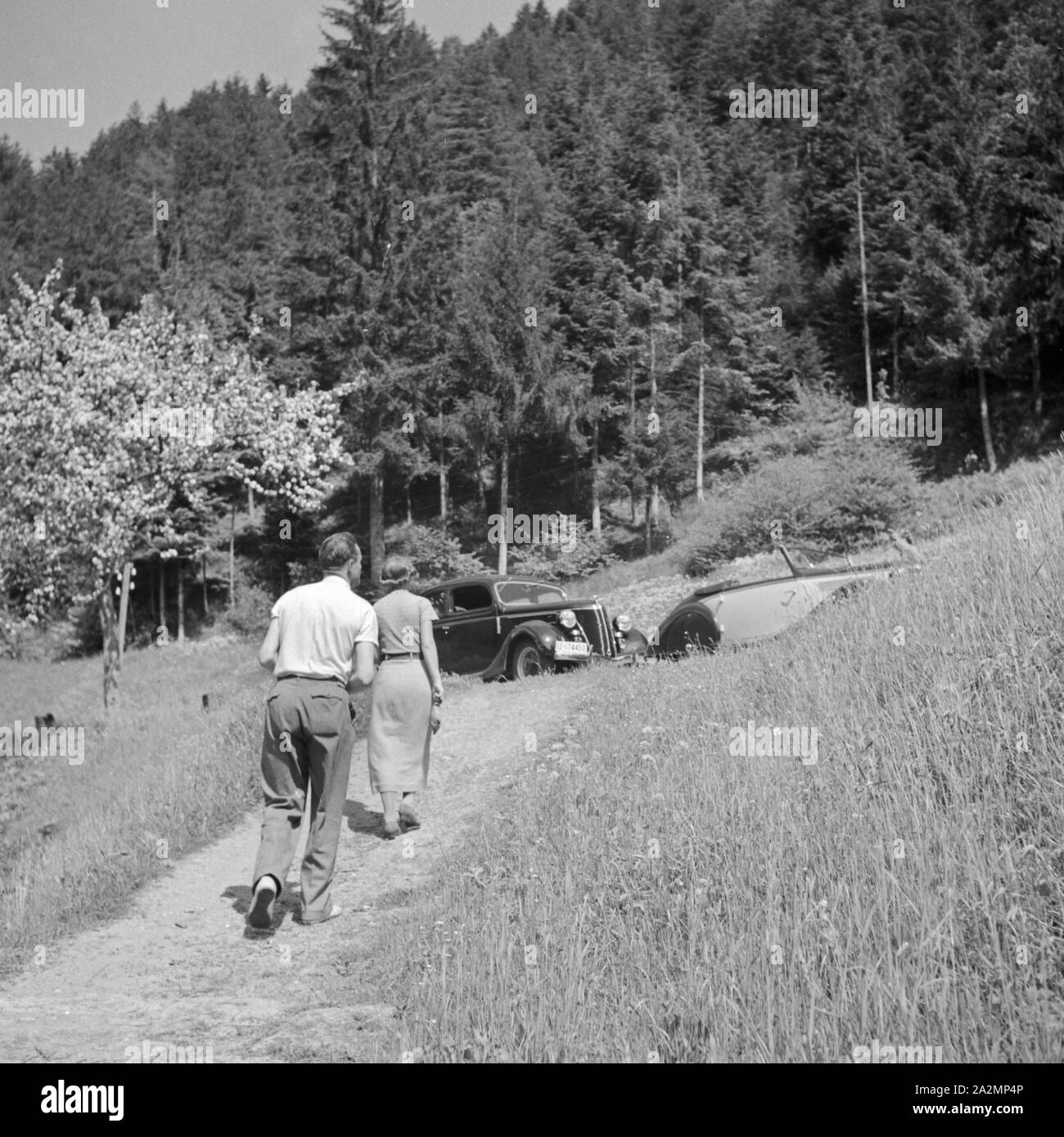 Im Schwarzwald, Deutschland 1930er JAhre. At the Black Forest, Germany 1930s. Stock Photo