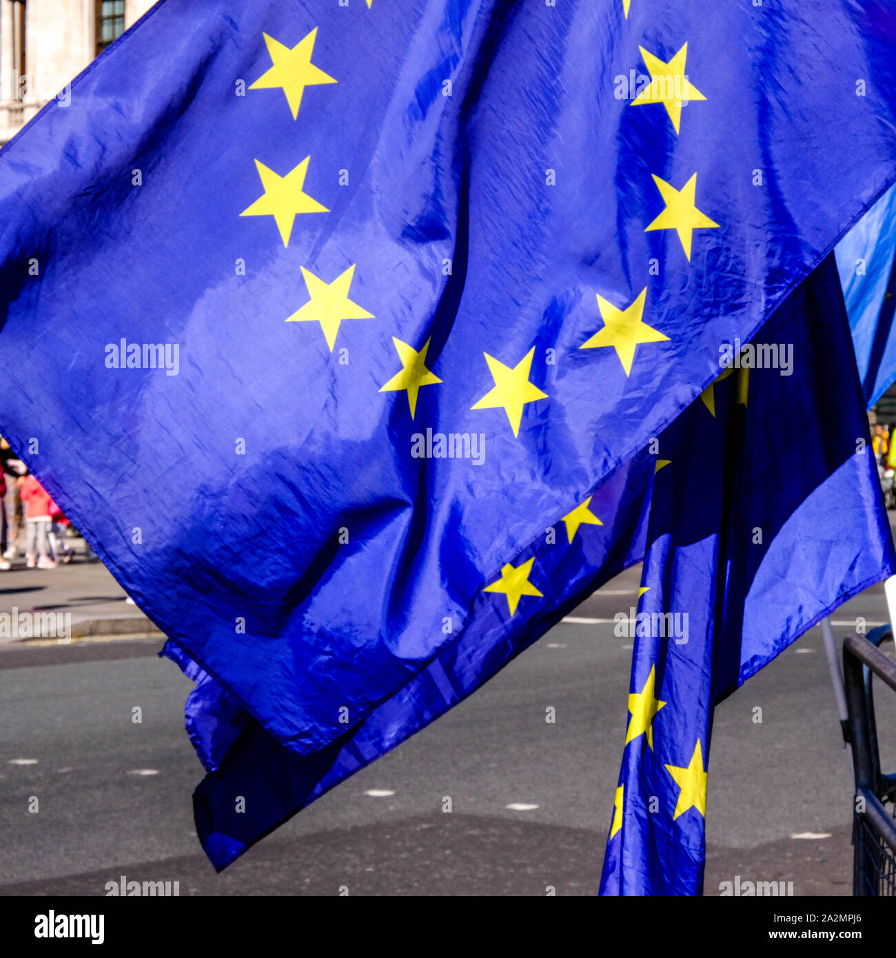 London, October 2nd, 2019, Public Protests Outside The British Parliament or House of Commons About BREXIT and The UK Leaving the EU on October 31, 20 Stock Photo