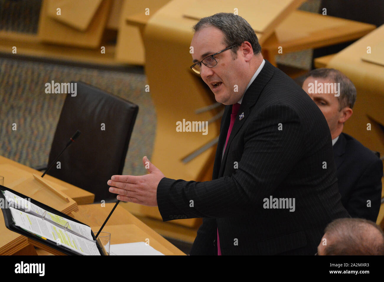 Edinburgh, UK. 03rd Oct, 2019. Edinburgh, 3 October 2019. Pictured: Paul Wheelhouse MSP - Energy Minister, who said, “The Scottish Government's final policy position is that we do not support the development of unconventional oil and gas - often known as ‘fracking' - in Scotland.” The Scottish Government has set out a finalised policy of no support for unconventional oil and gas (UOG) development in Scotland. Credit: Colin Fisher/Alamy Live News Stock Photo