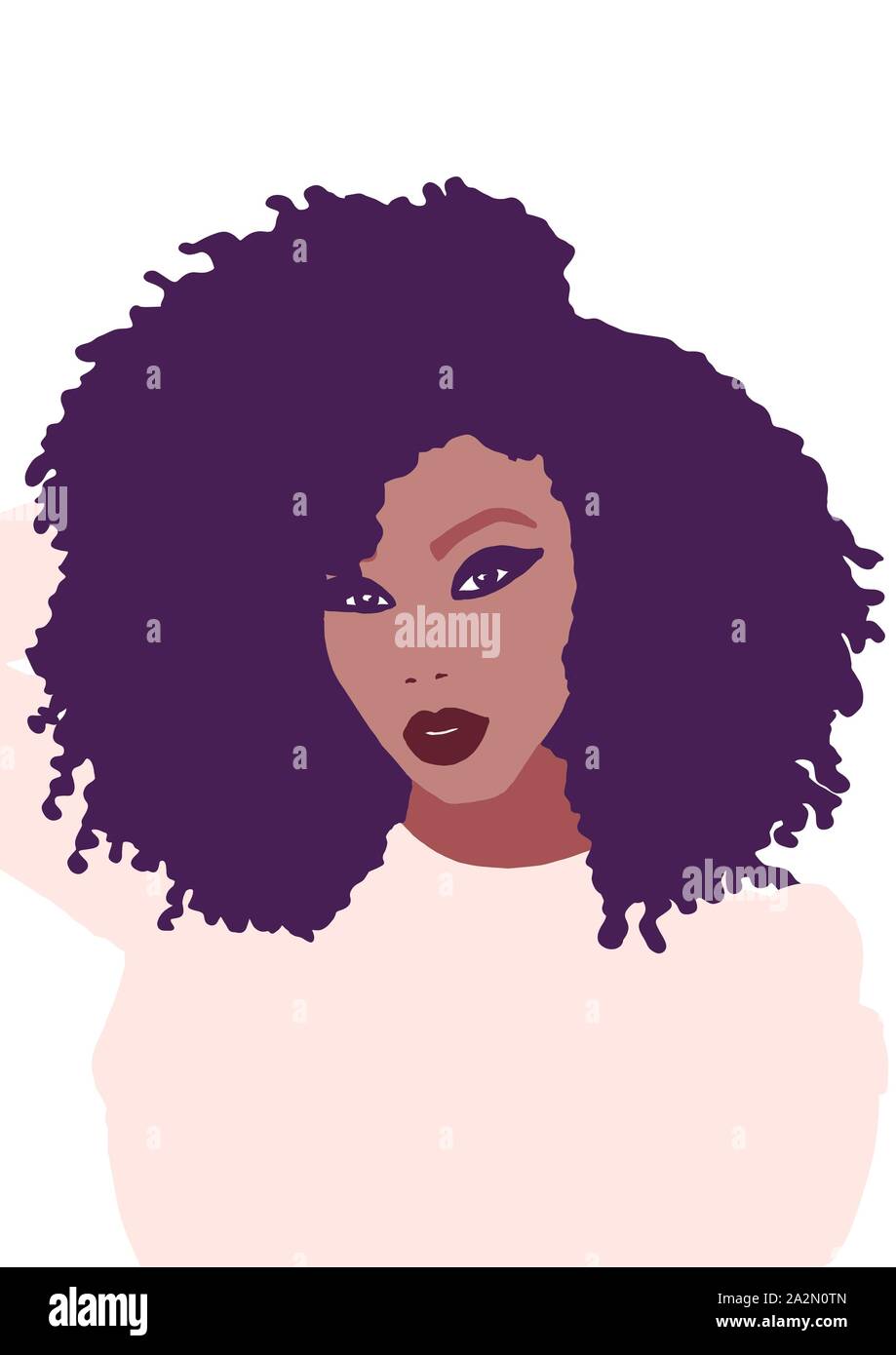 Woman with afro hair illustration Stock Photo - Alamy