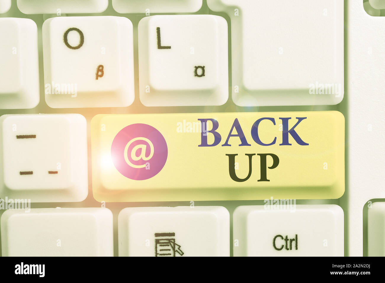 Writing note showing Back Up. Business concept for saving important ...