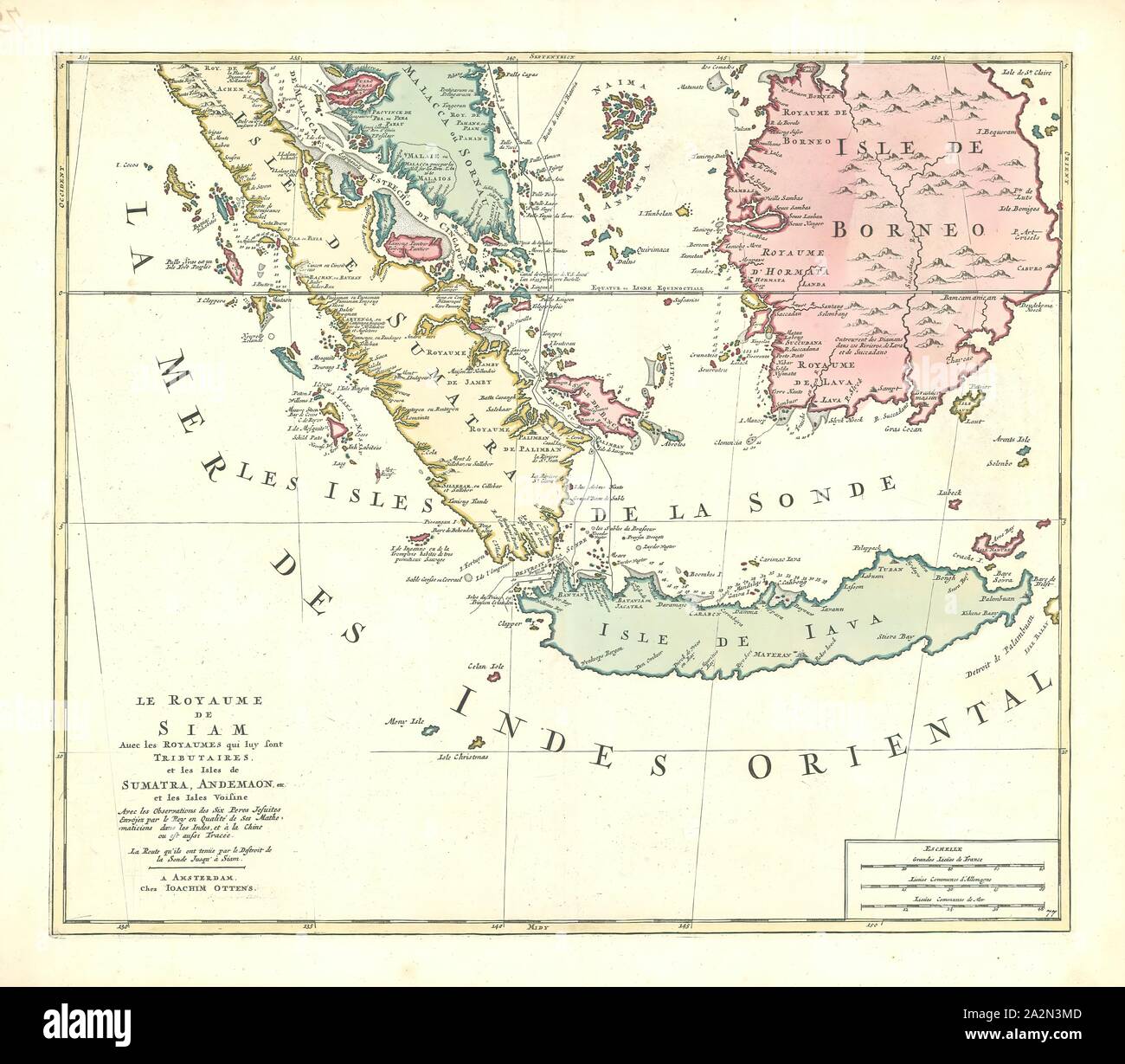 Map, Le royaume de Siam, Copperplate print Stock Photo
