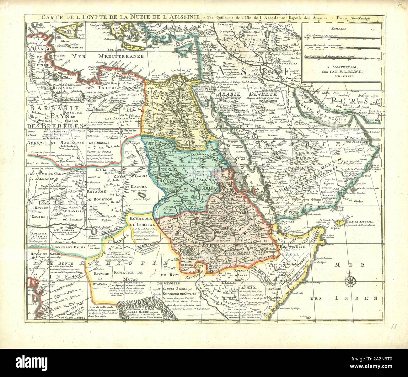 Map Carte De L Egypte De La Nubie De L Abissinie C Guillaume Delisle 1675 1726 Copperplate Print Stock Photo Alamy