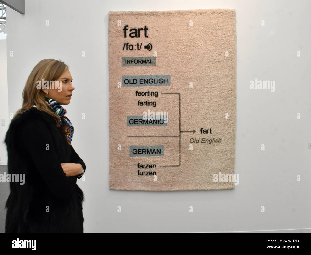 London Uk 3rd Oct 2019 Fiona Banner Fart Carpet 2019 Frith