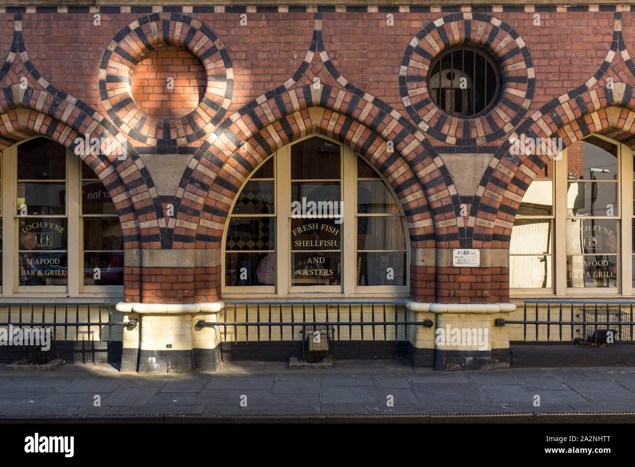 Elaborate patterned brickwork of building, Bristol, UK Stock Photo