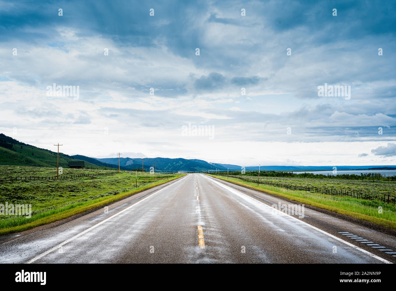 The way forward moving ahead highway vanishing point Stock Photo