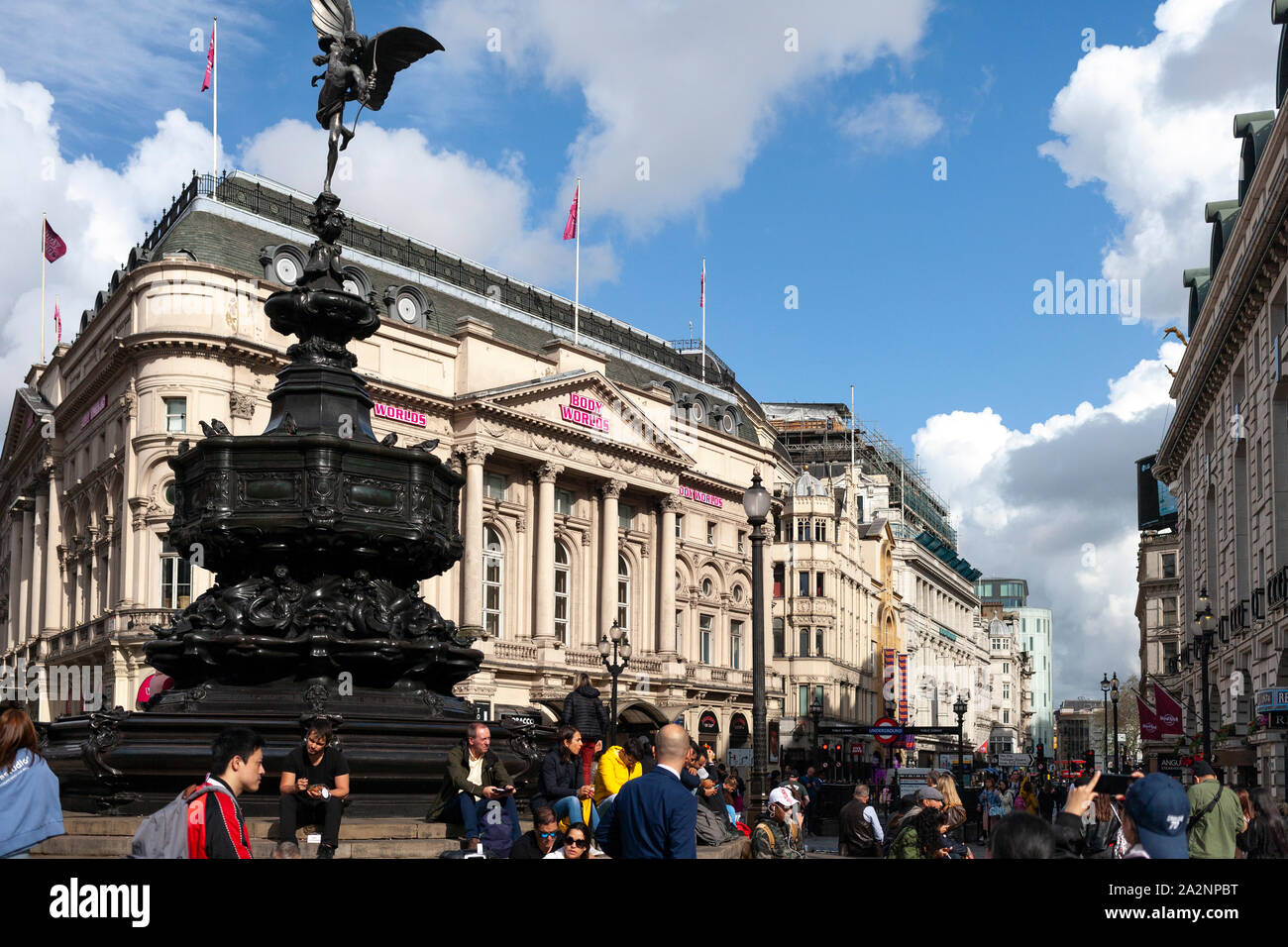 Statue of Anteros (Eros) in Piccadilly Circus, London, UK Stock Photo
