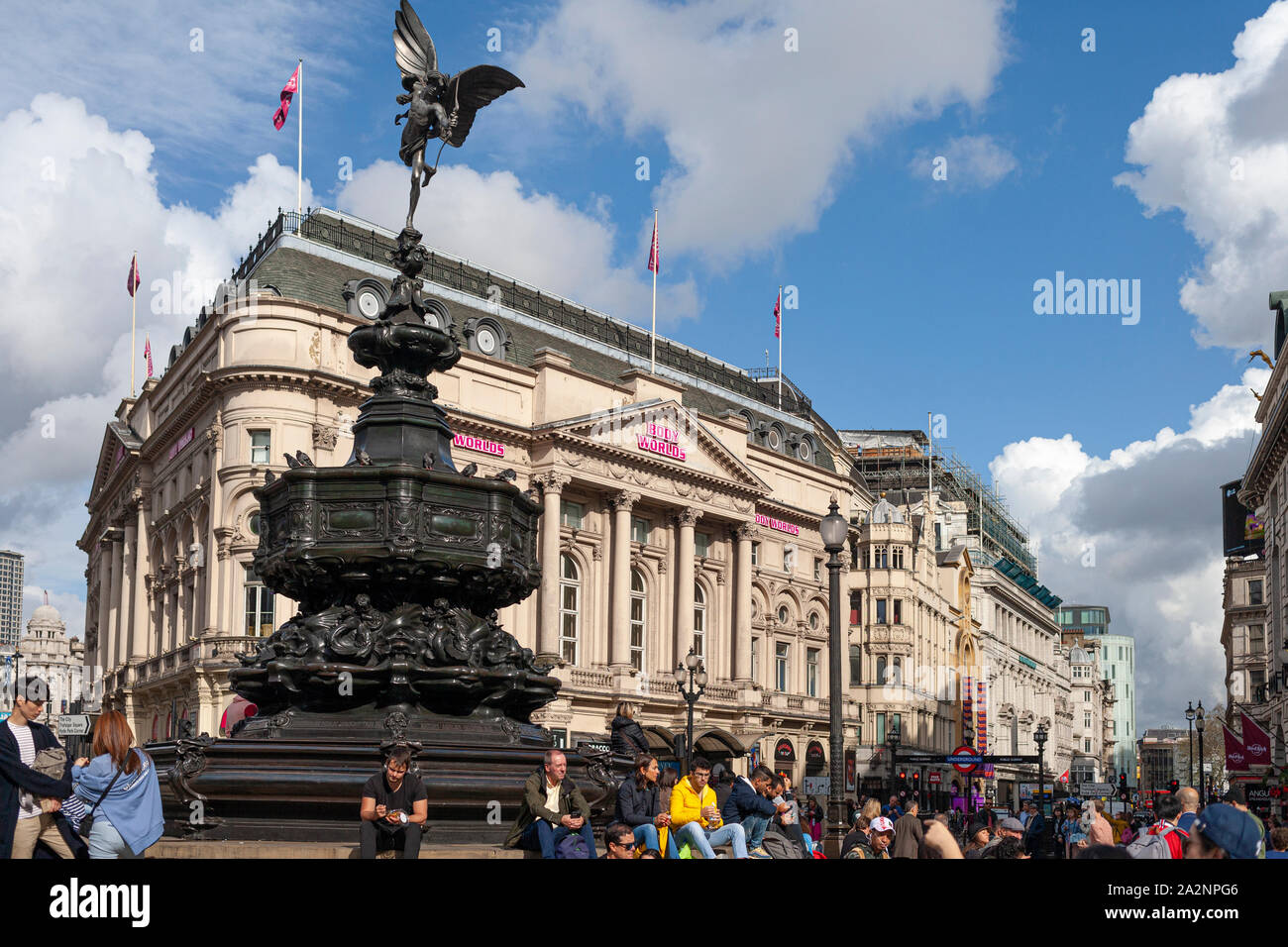 Statue of Anteros (Eros) in Piccadilly Circus, London, UK Stock Photo