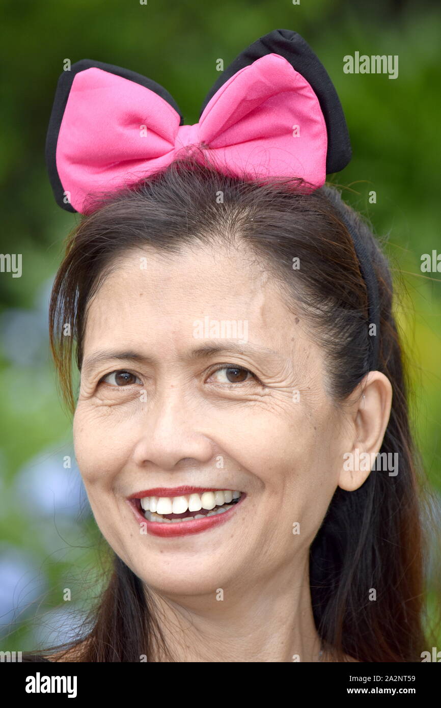 An Old Asian Female Senior Smiling Stock Photo