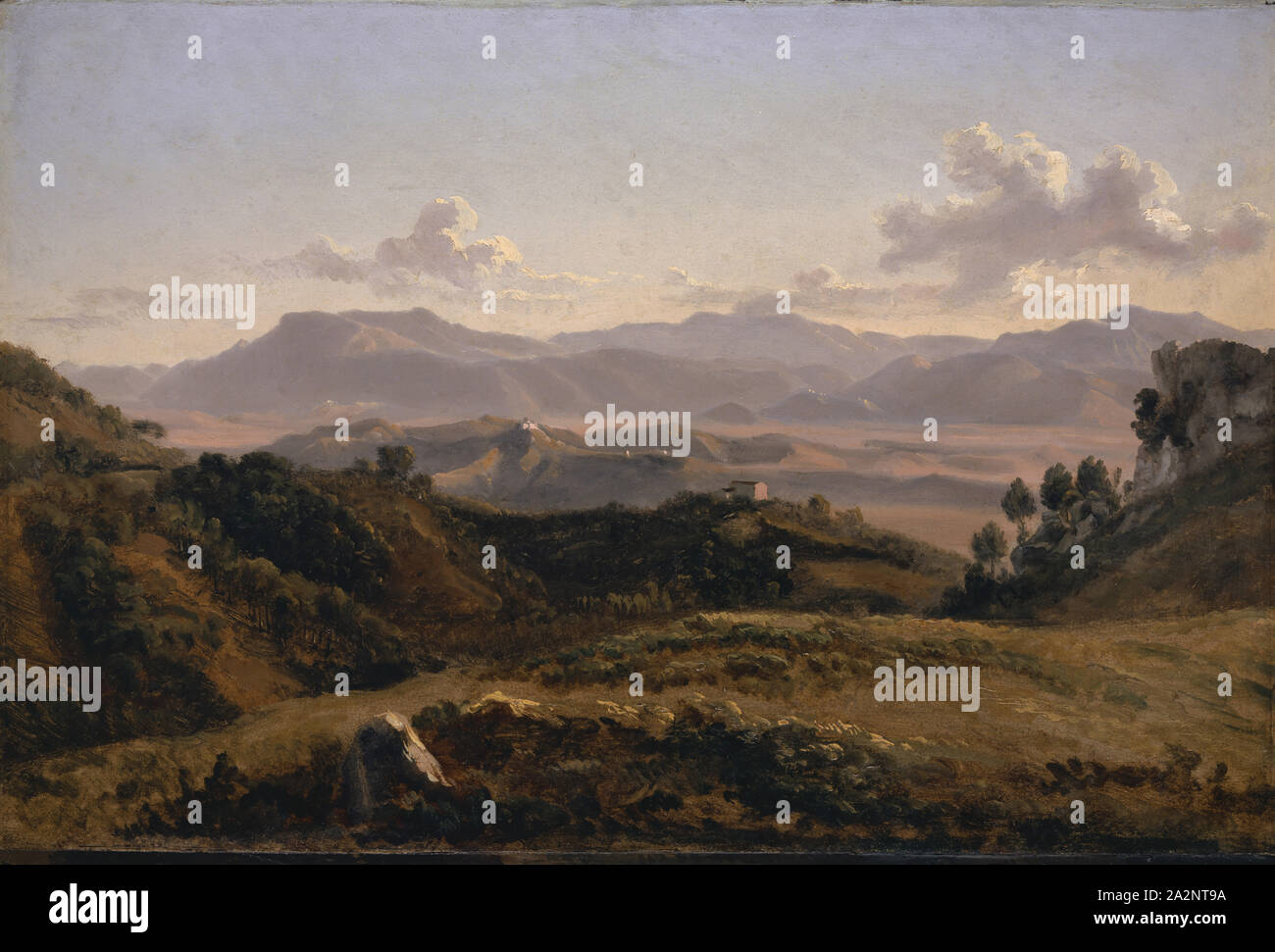Landscape near Olevano, probably 1819, oil on paper on cardboard on panel, 28.6 x 43.5 cm, not marked, Friedrich Salathé, Binningen 1793–1858 Paris Stock Photo