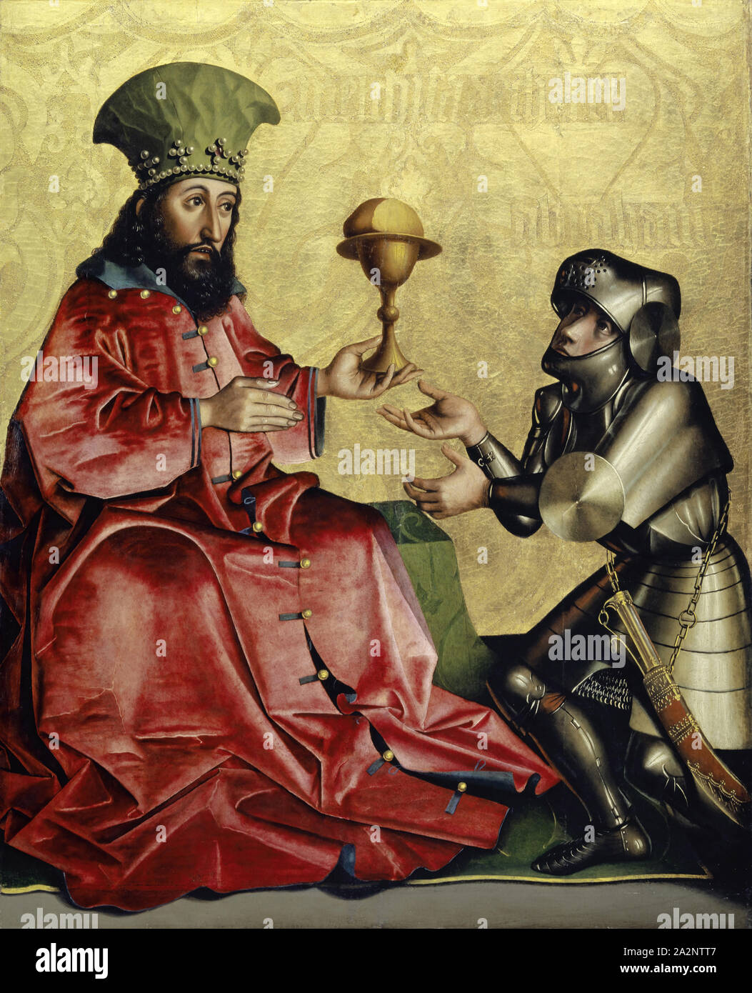 Abraham before Melchizedek, c. 1435, mixed media on canvas-laminated oak, 78 x 68.5 cm, unsigned, Konrad Witz, Rottweil um 1400 – um 1445/47 Stock Photo