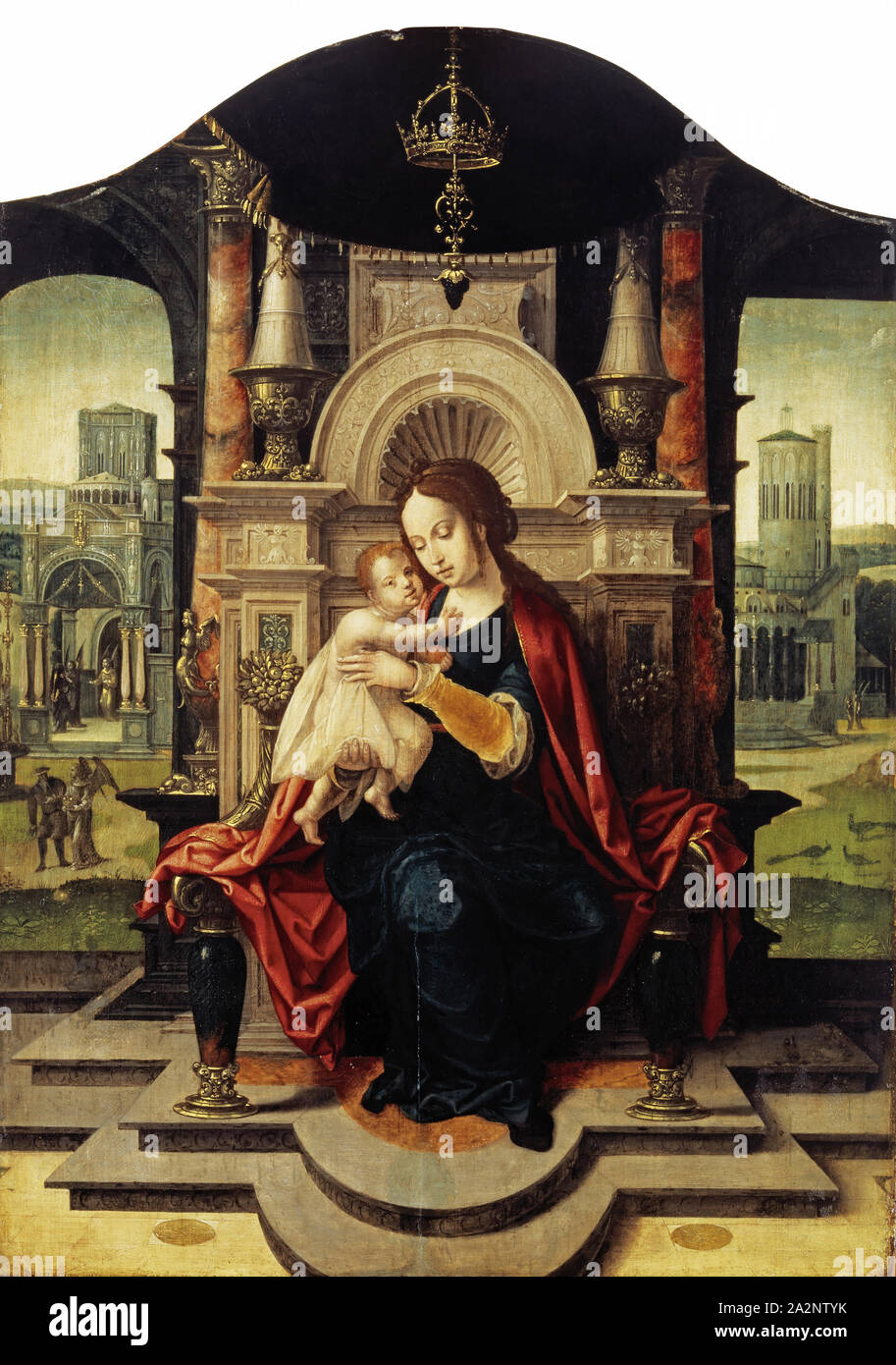 Madonna and Child, c. 1530, oil on oak, 77 x 57 cm, unsigned, Pieter Coecke van Aelst d. Ä., (Werkstatt / workshop), Aalst 1502–1550 Brüssel Stock Photo