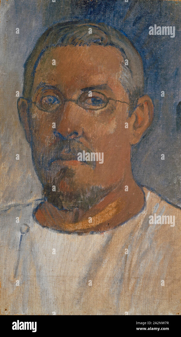 Portrait de l 'artiste par lui-même, 1903, oil on canvas, 41.4 x 23.5 cm, unmarked, Paul Gauguin, Paris 1848–1903 Atuona/Marquesas Inseln Stock Photo